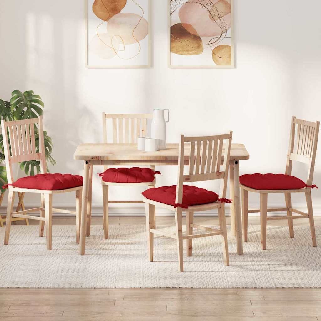 vidaXL Μαξιλάρια καθισμάτων 2 pcs Κόκκινο 40 x 40 x 6 cm ύφασμα