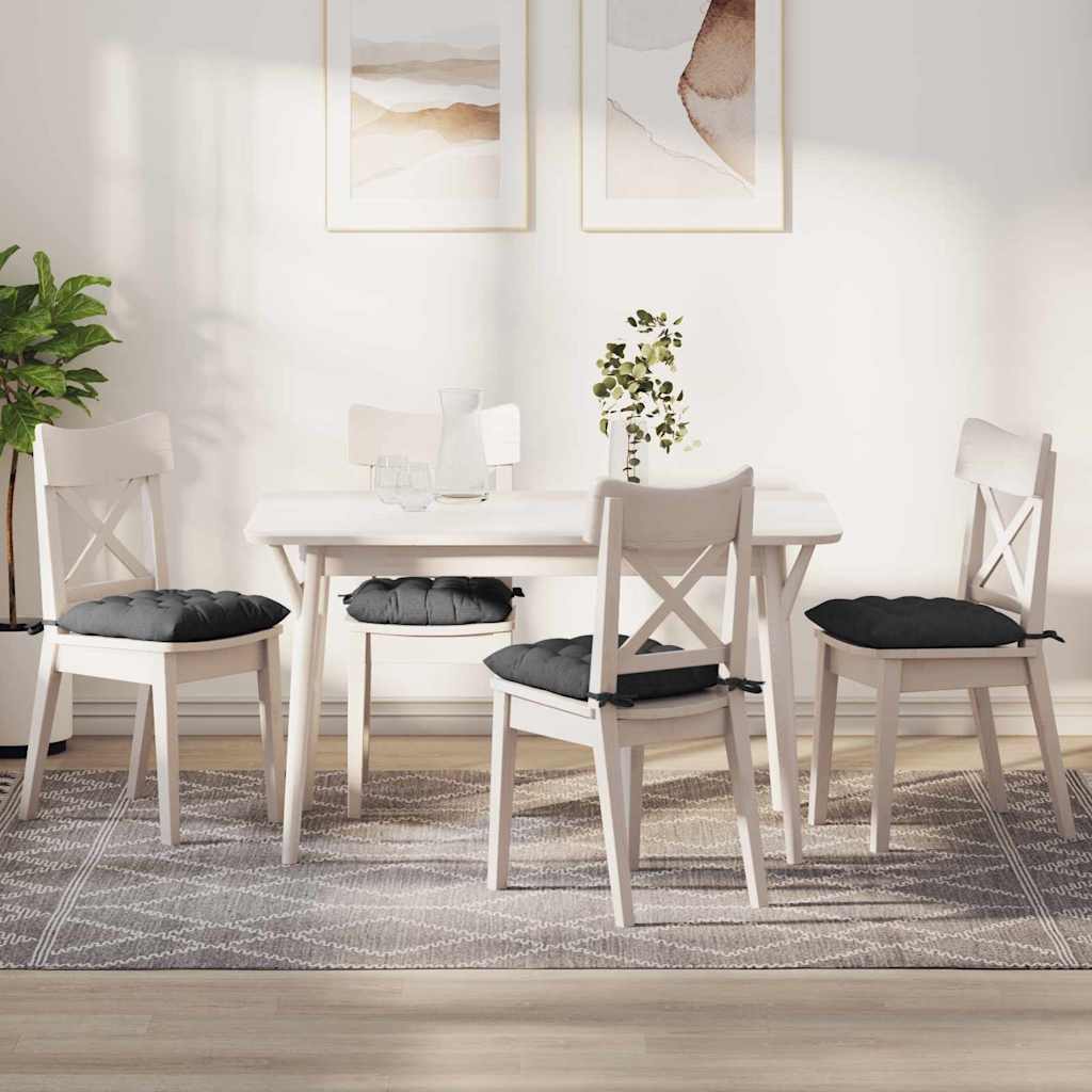 vidaXL Μαξιλάρια καθισμάτων 4 pcs Σκούρο Γκρι 40 x 40 x 6 cm