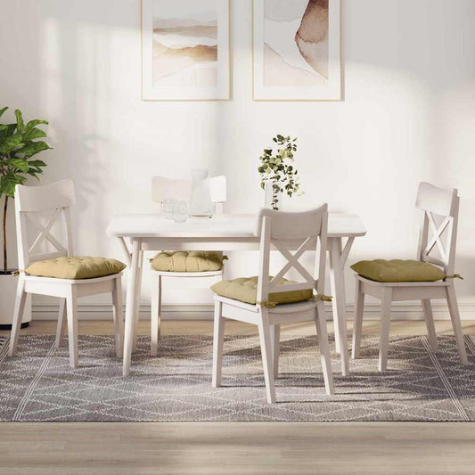 vidaXL Μαξιλάρια καθισμάτων 4 pcs Γκρι Πράσινο 40 x 40 x 6 cm