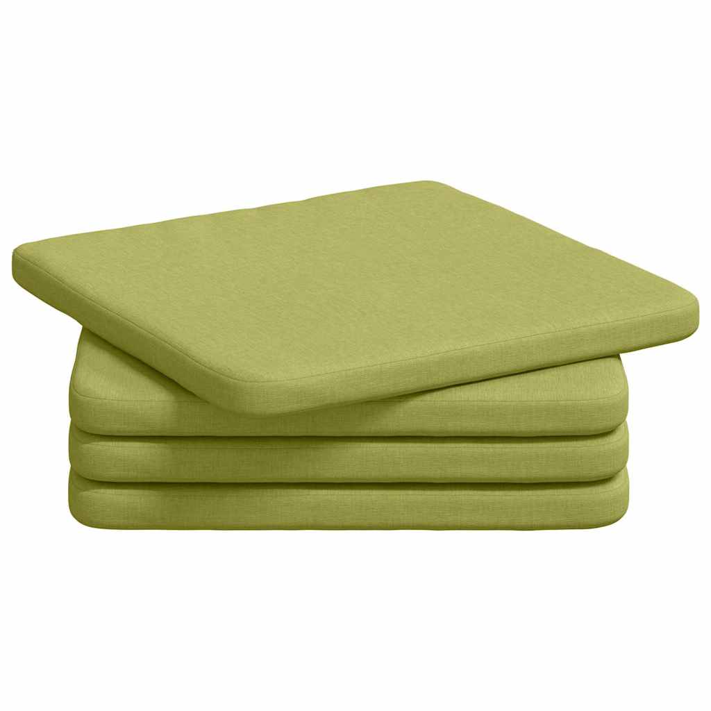 vidaXL Μαξιλάρια καθισμάτων 4 pcs Ανοιχτό Πράσινο 40 x 40 x 3 cm