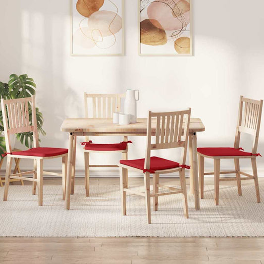 vidaXL Μαξιλάρια καθισμάτων 4 pcs Κόκκινο 40 x 40 x 3 cm ύφασμα