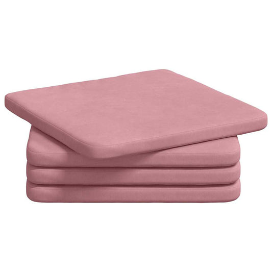 vidaXL Μαξιλάρια καθισμάτων 4 pcs Ροζ 40 x 40 x 3 cm Βελούδο