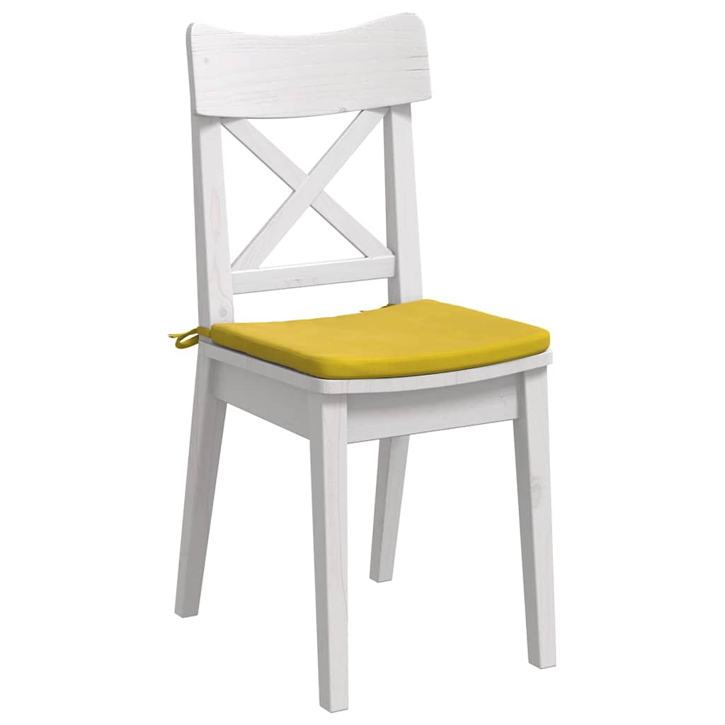 vidaXL Μαξιλάρια καθισμάτων 4 pcs Κίτρινο 40 x 40 x 3 cm Βελούδο