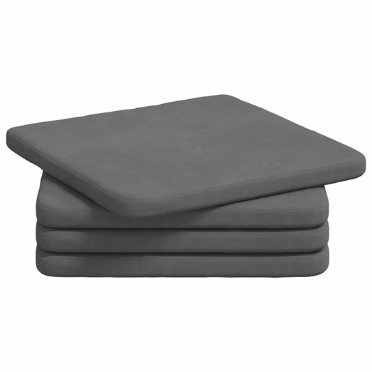 vidaXL Μαξιλάρια καθισμάτων 4 pcs Σκούρο Γκρι 40 x 40 x 3 cm