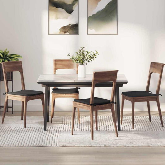 vidaXL Μαξιλάρια καθισμάτων 4 pcs Μαύρο 40 x 40 x 3 cm