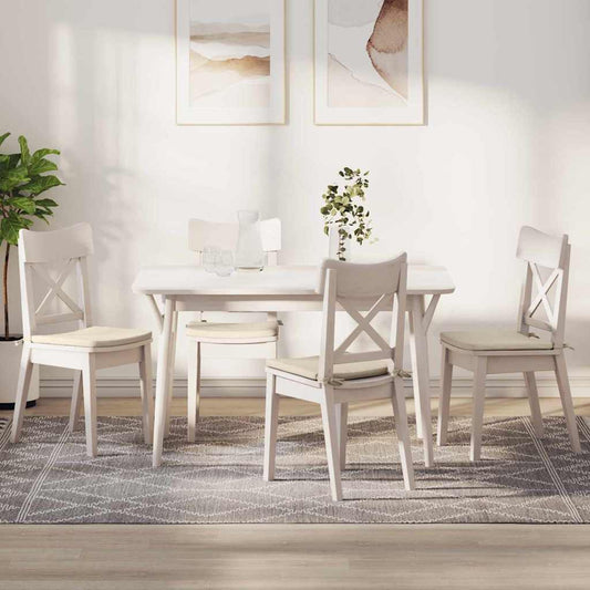 vidaXL Μαξιλάρια καθισμάτων 4 pcs Κρεμ 40 x 40 x 3 cm