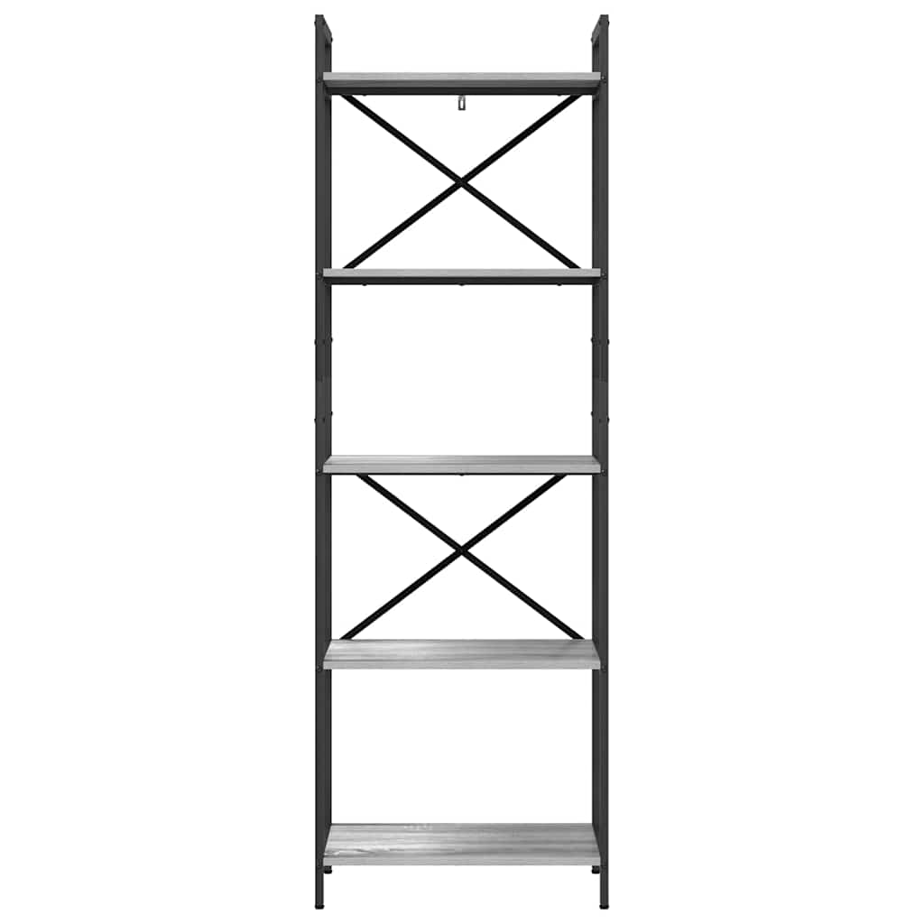 vidaXL Ράφι Βιβλίων Γκρίζο Σονομα 56 x 34 x 171 εκ Επεξεργασμένο ξύλο