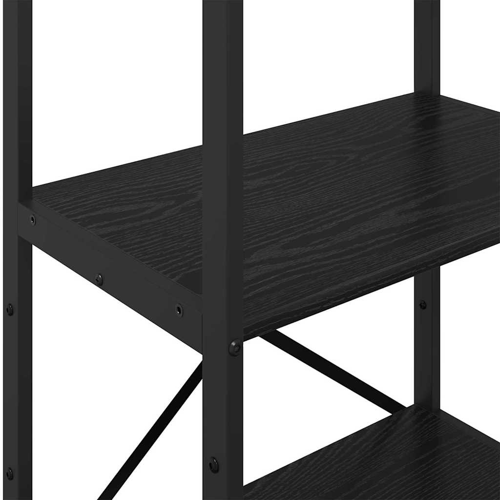 vidaXL Ράφι Βιβλίων Μαύρη Οξυά 56 x 34 x 133,5 εκ Επεξεργασμένο ξύλο