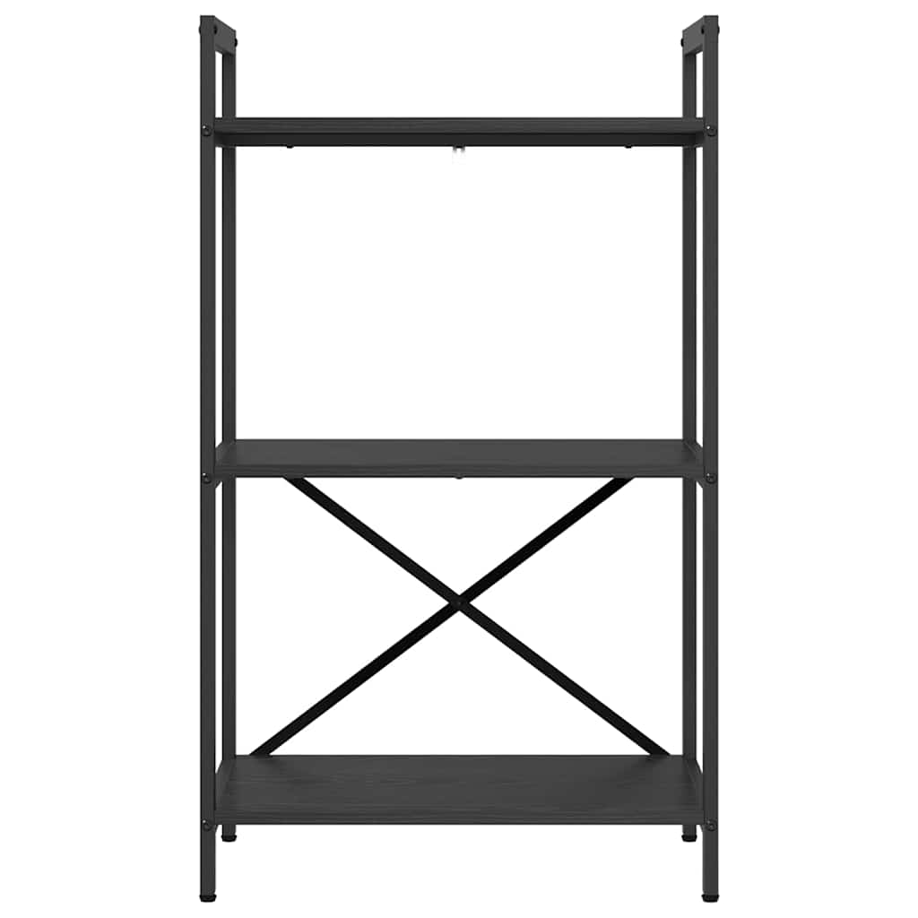 vidaXL Ράφι Βιβλίων Μαύρη Οξυά 56 x 34 x 96 εκ Επεξεργασμένο ξύλο