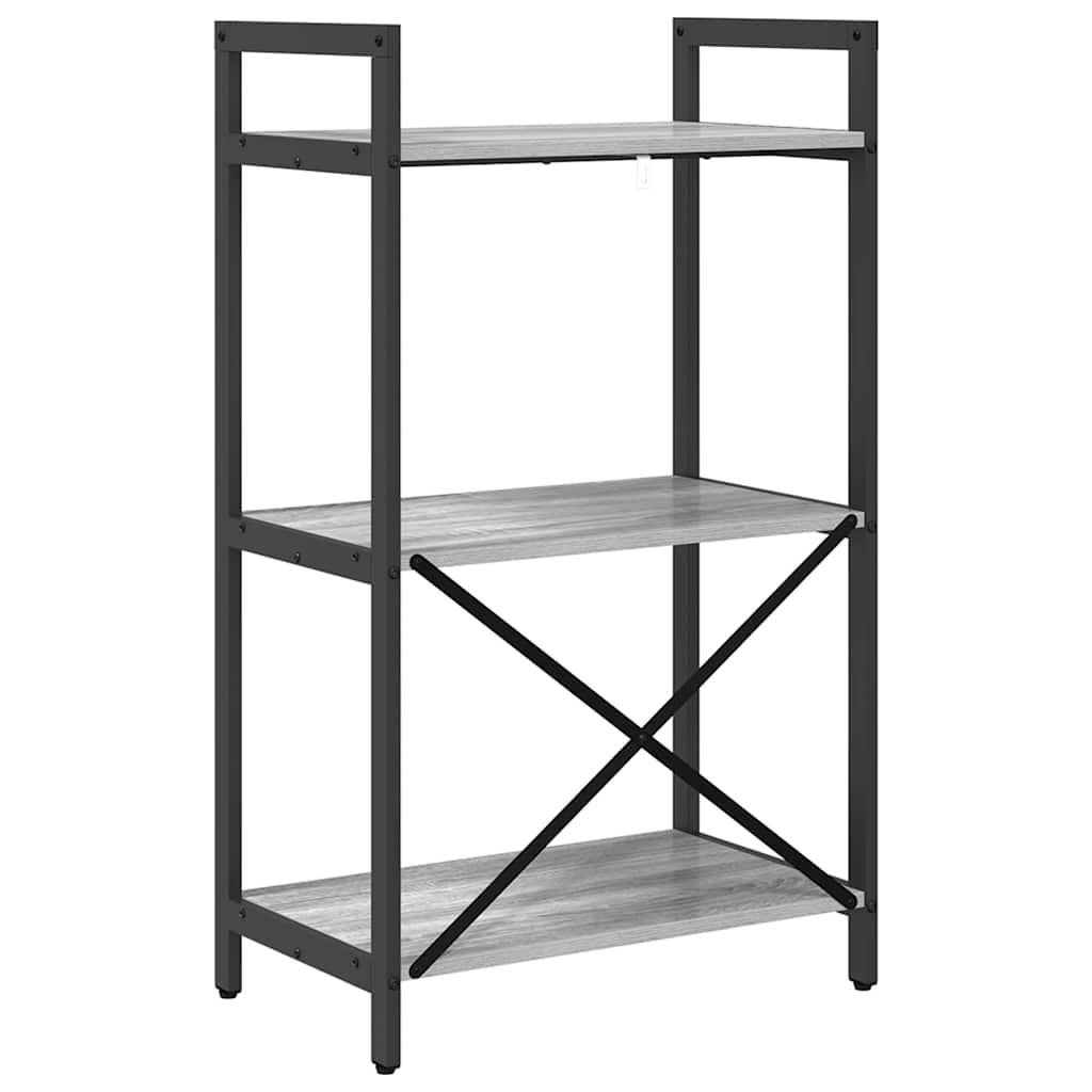 vidaXL Ράφι Βιβλίων Γκρίζο Σονομα 56 x 34 x 96 εκ Επεξεργασμένο ξύλο