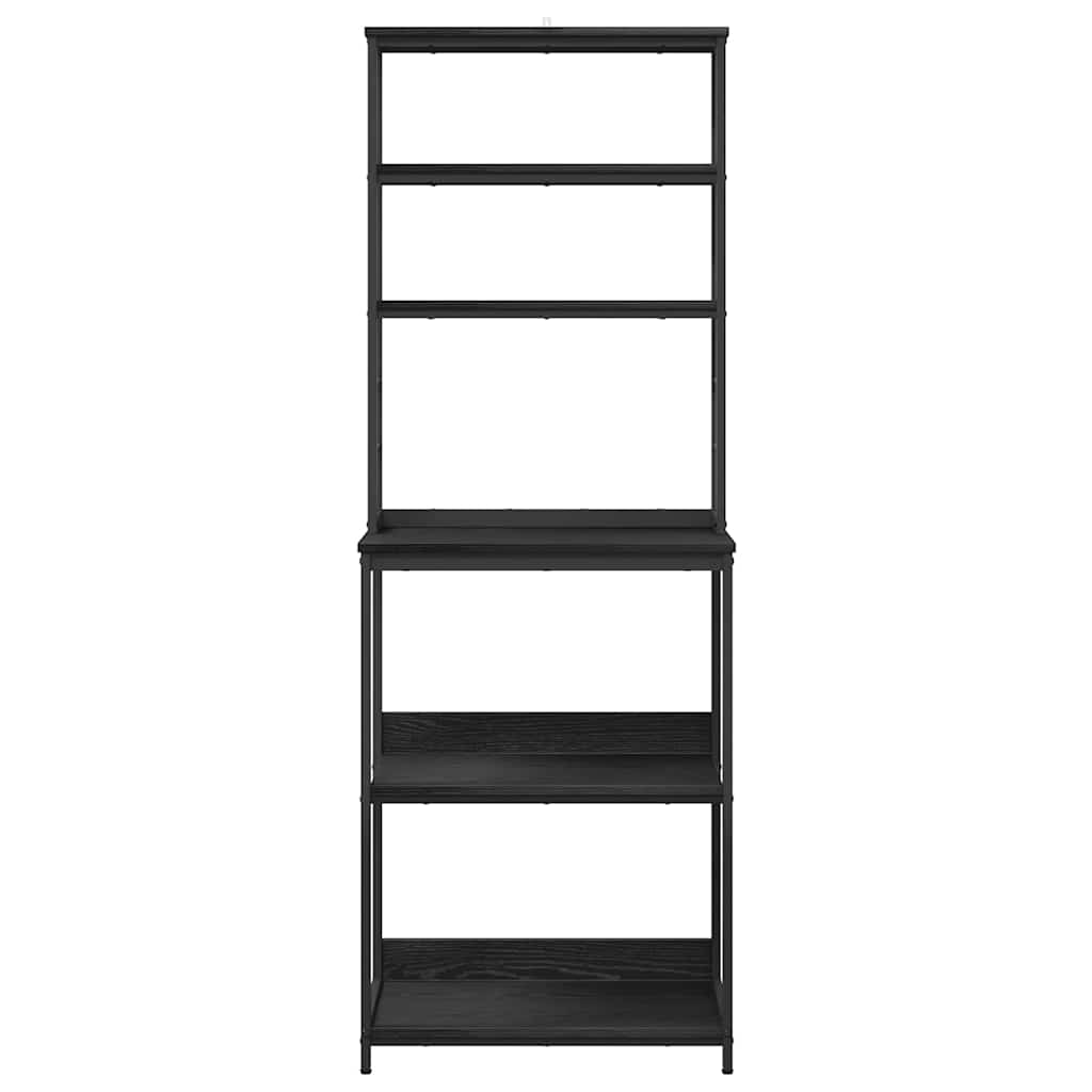 vidaXL Ράφι Κουζίνας Μαύρη Οξυά 60 x 40 x 168 εκ Επεξεργασμένο ξύλο