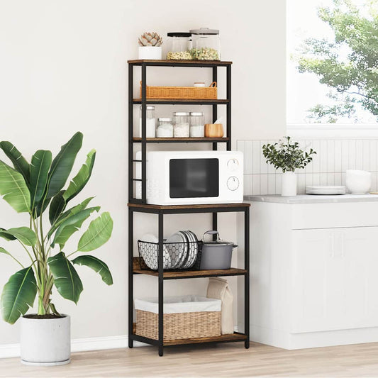 vidaXL Ράφι Κουζίνας Καπνιστό Δρύς 60 x 40 x 168 εκ Επεξεργασμένο ξύλο