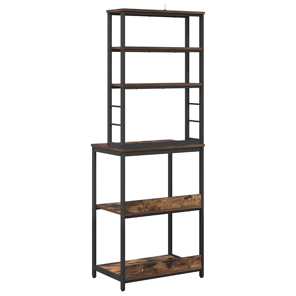 vidaXL Ράφι Κουζίνας Καπνιστό Δρύς 60 x 40 x 168 εκ Επεξεργασμένο ξύλο