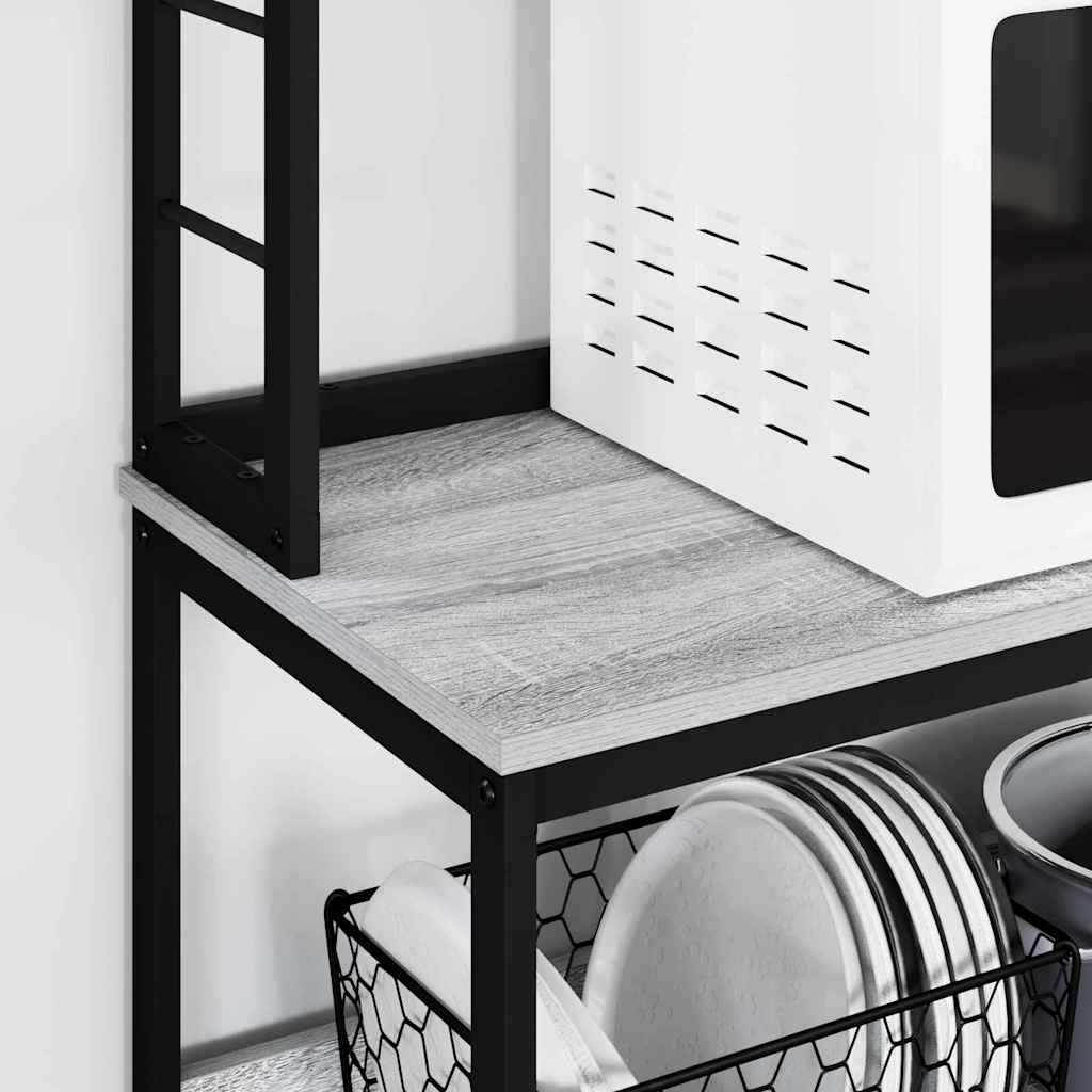 vidaXL Ράφι Κουζίνας Γκρίζο Σονομα 60 x 40 x 168 εκ Επεξεργασμένο ξύλο