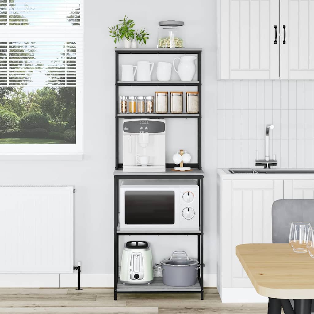 vidaXL Ράφι Κουζίνας Γκρίζο Σονομα 60 x 40 x 168 εκ Επεξεργασμένο ξύλο