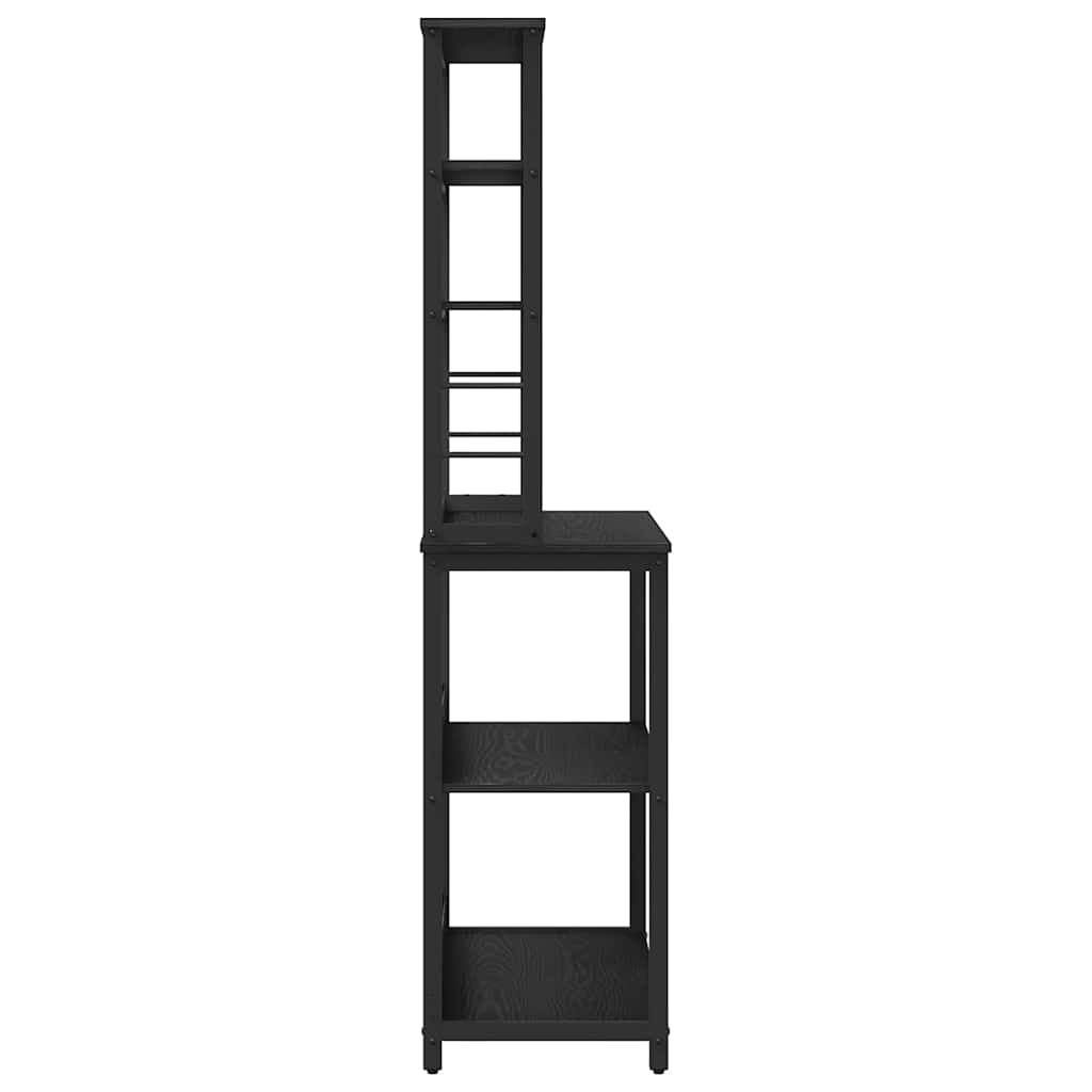 vidaXL Ράφι Κουζίνας Μαύρη Οξυά 80 x 40 x 168 εκ Επεξεργασμένο ξύλο