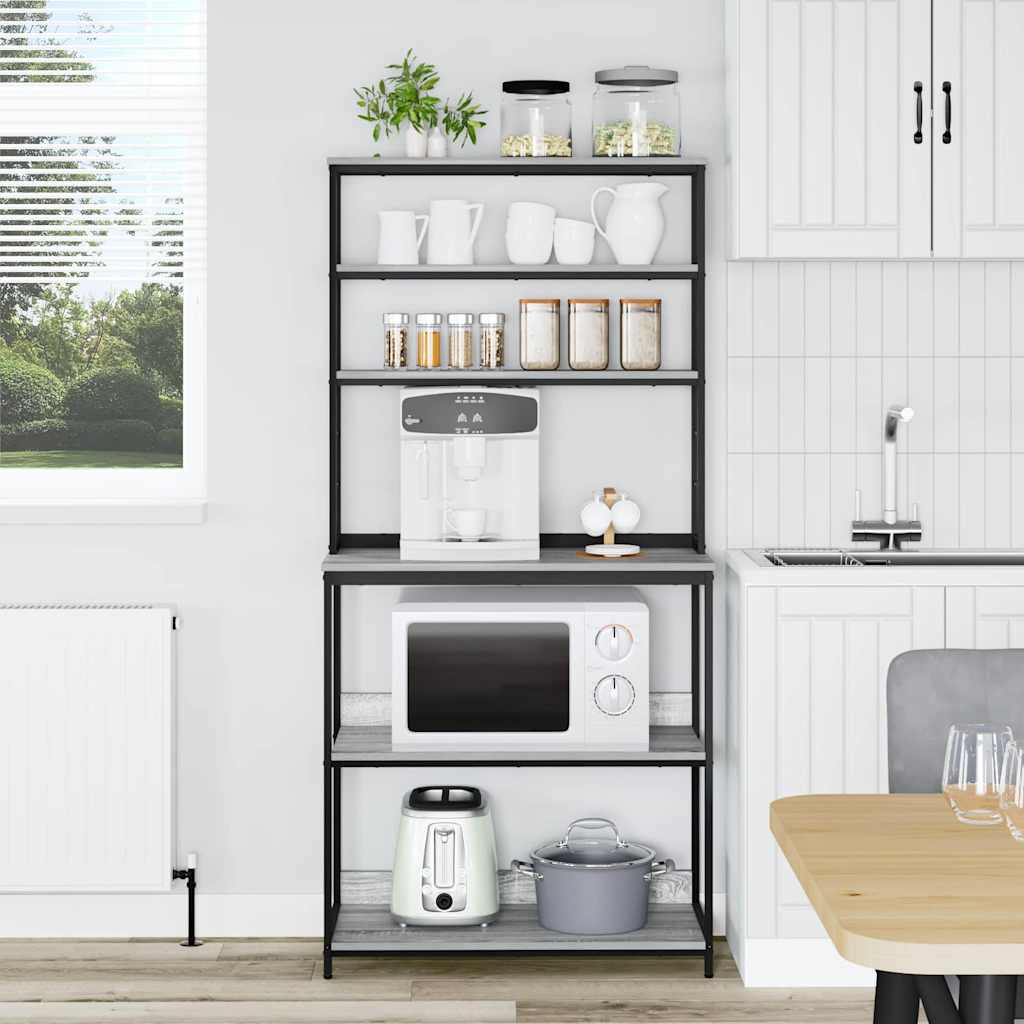 vidaXL Ράφι Κουζίνας Γκρίζο Σονομα 80 x 40 x 168 εκ Επεξεργασμένο ξύλο