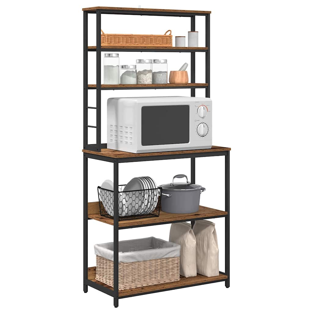 vidaXL Ράφι Κουζίνας Παλιό Ξύλο 80 x 40 x 168 εκ Επεξεργασμένο ξύλο