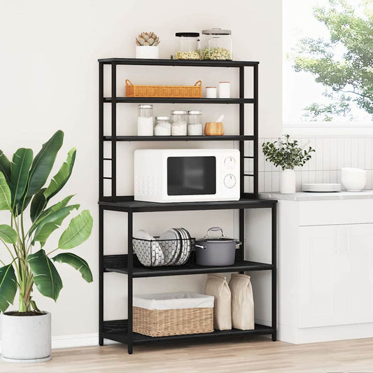 vidaXL Ράφι Κουζίνας Μαύρη Οξυά 100 x 40 x 168 εκ Επεξεργασμένο ξύλο