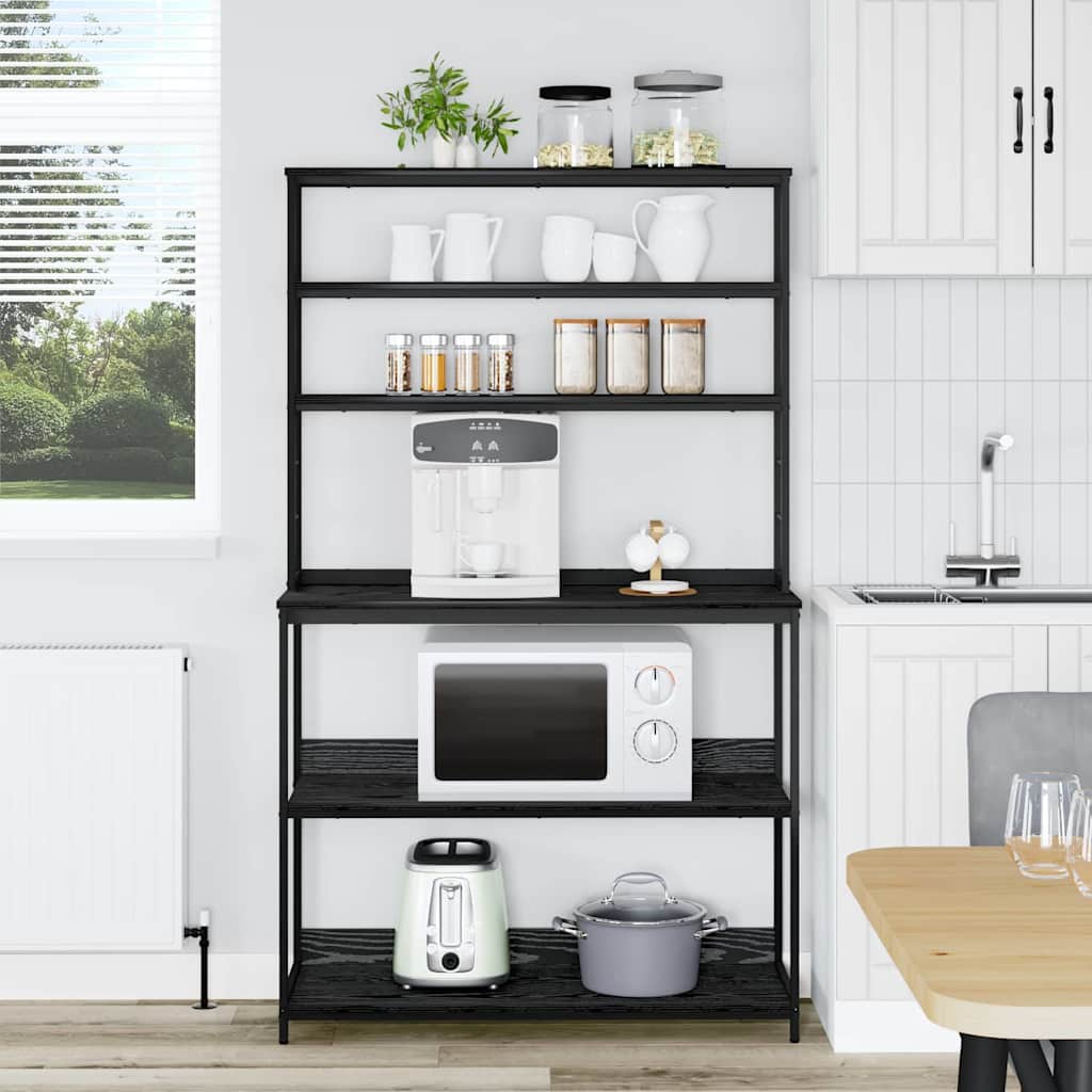 vidaXL Ράφι Κουζίνας Μαύρη Οξυά 100 x 40 x 168 εκ Επεξεργασμένο ξύλο