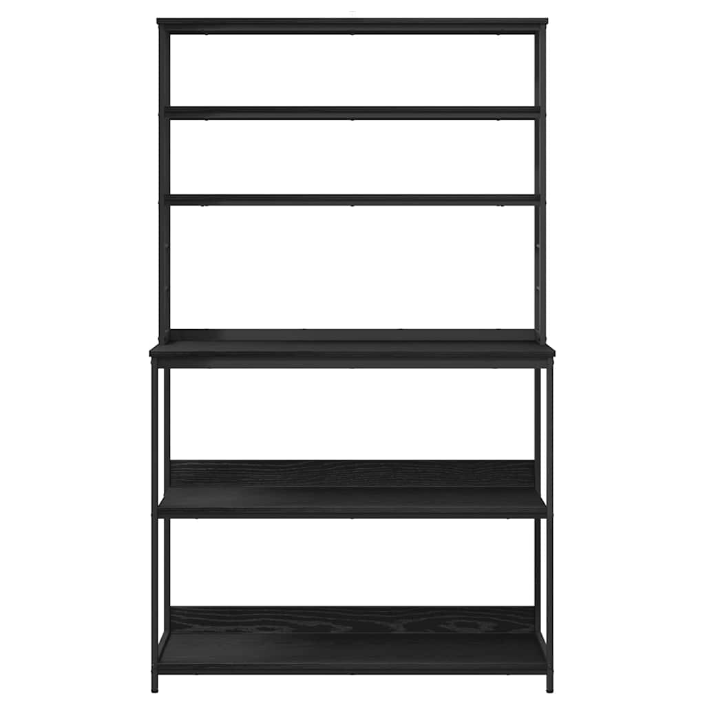 vidaXL Ράφι Κουζίνας Μαύρη Οξυά 100 x 40 x 168 εκ Επεξεργασμένο ξύλο