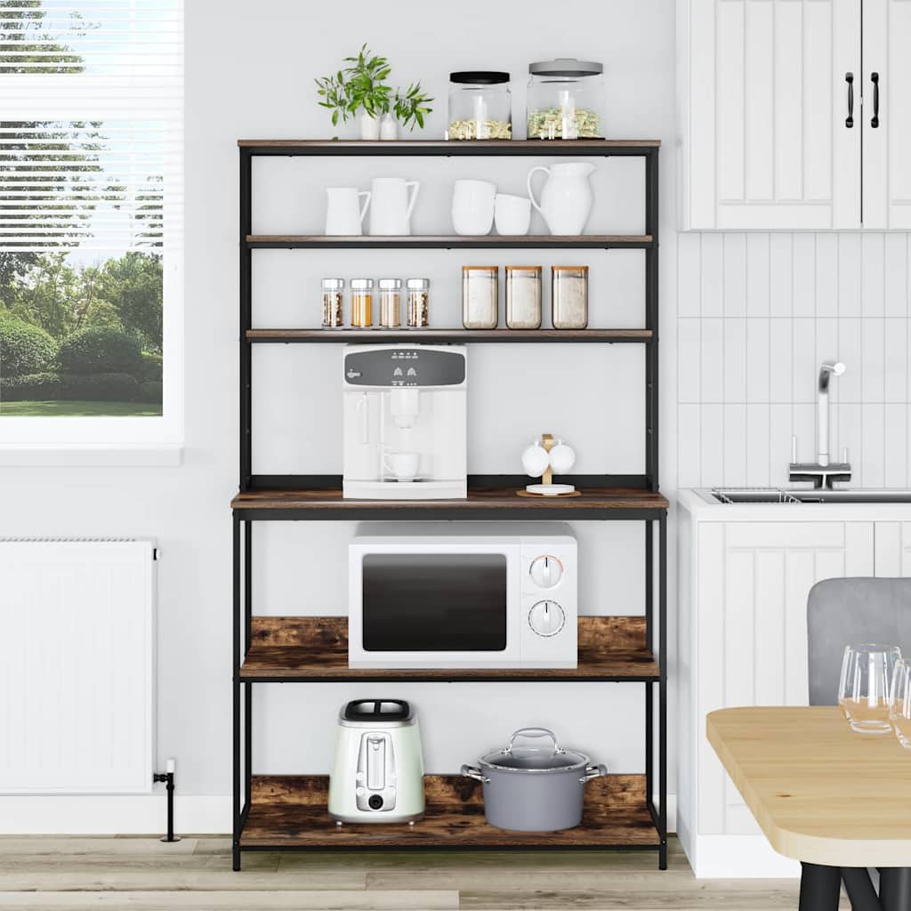 vidaXL Ράφι Κουζίνας Καπνιστό Δρύς 100 x 40 x 168 εκ