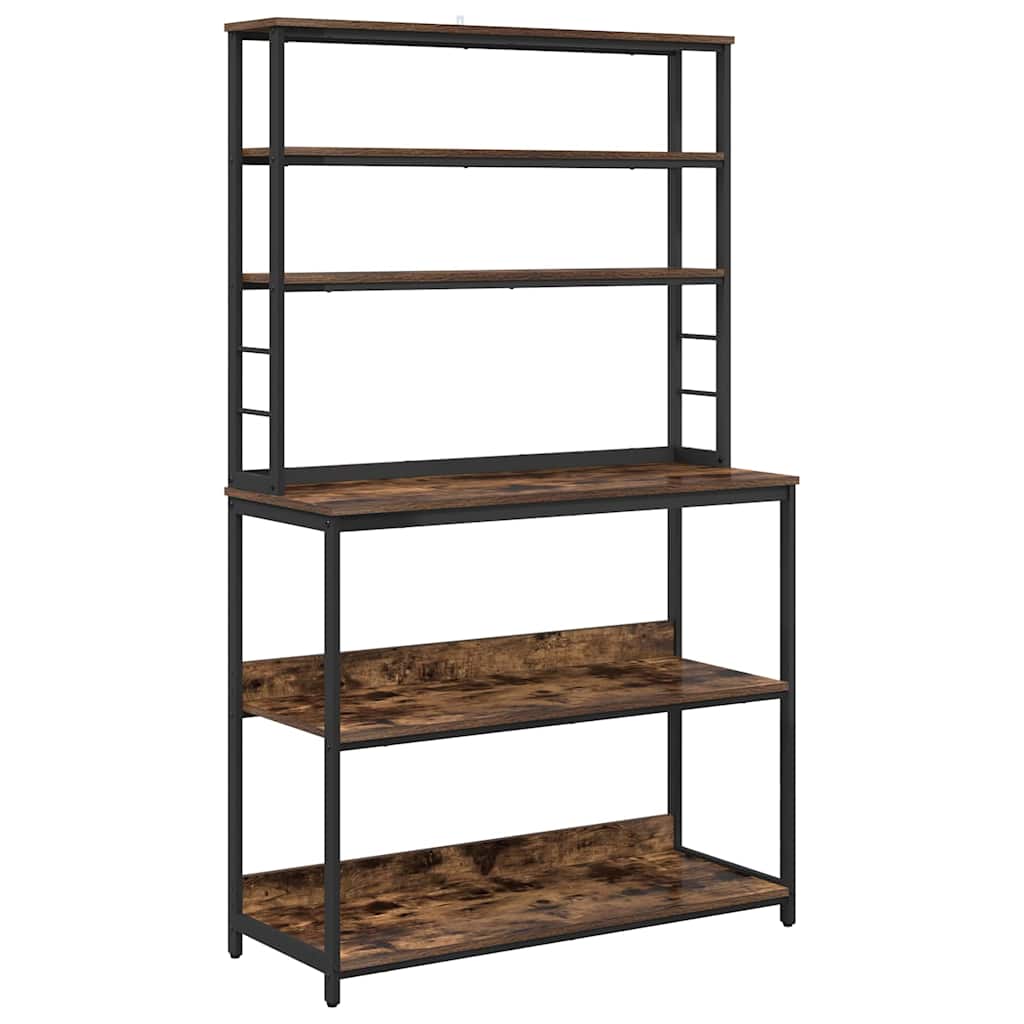 vidaXL Ράφι Κουζίνας Καπνιστό Δρύς 100 x 40 x 168 εκ