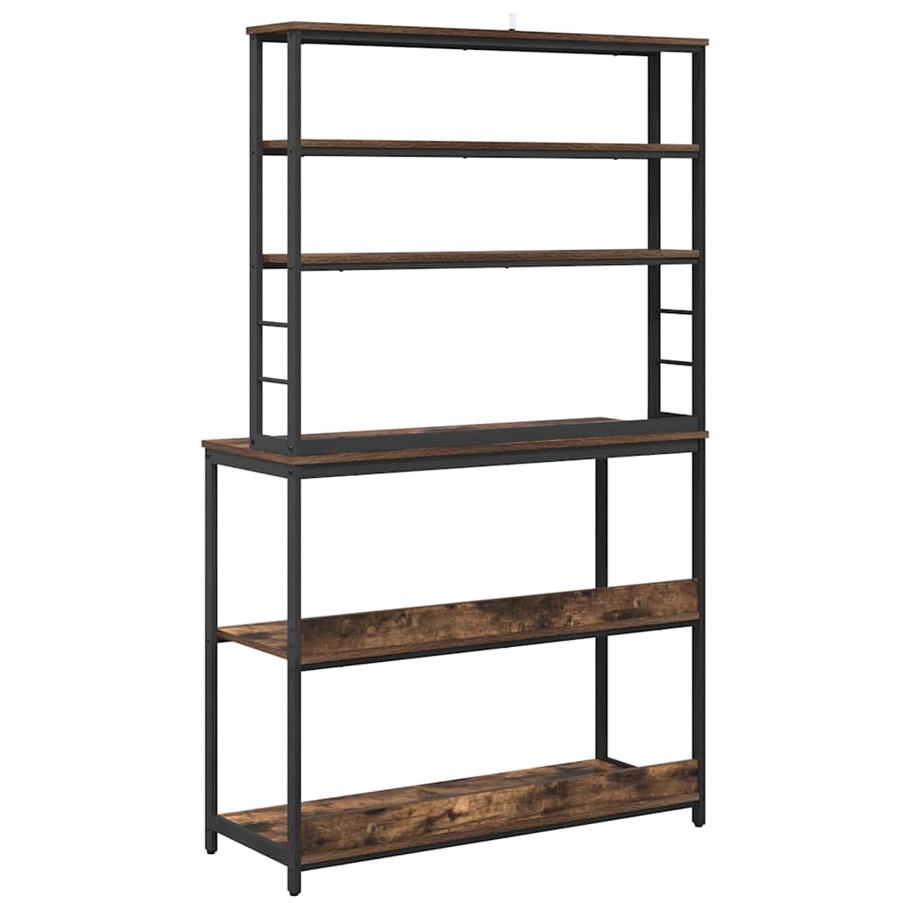 vidaXL Ράφι Κουζίνας Καπνιστό Δρύς 100 x 40 x 168 εκ