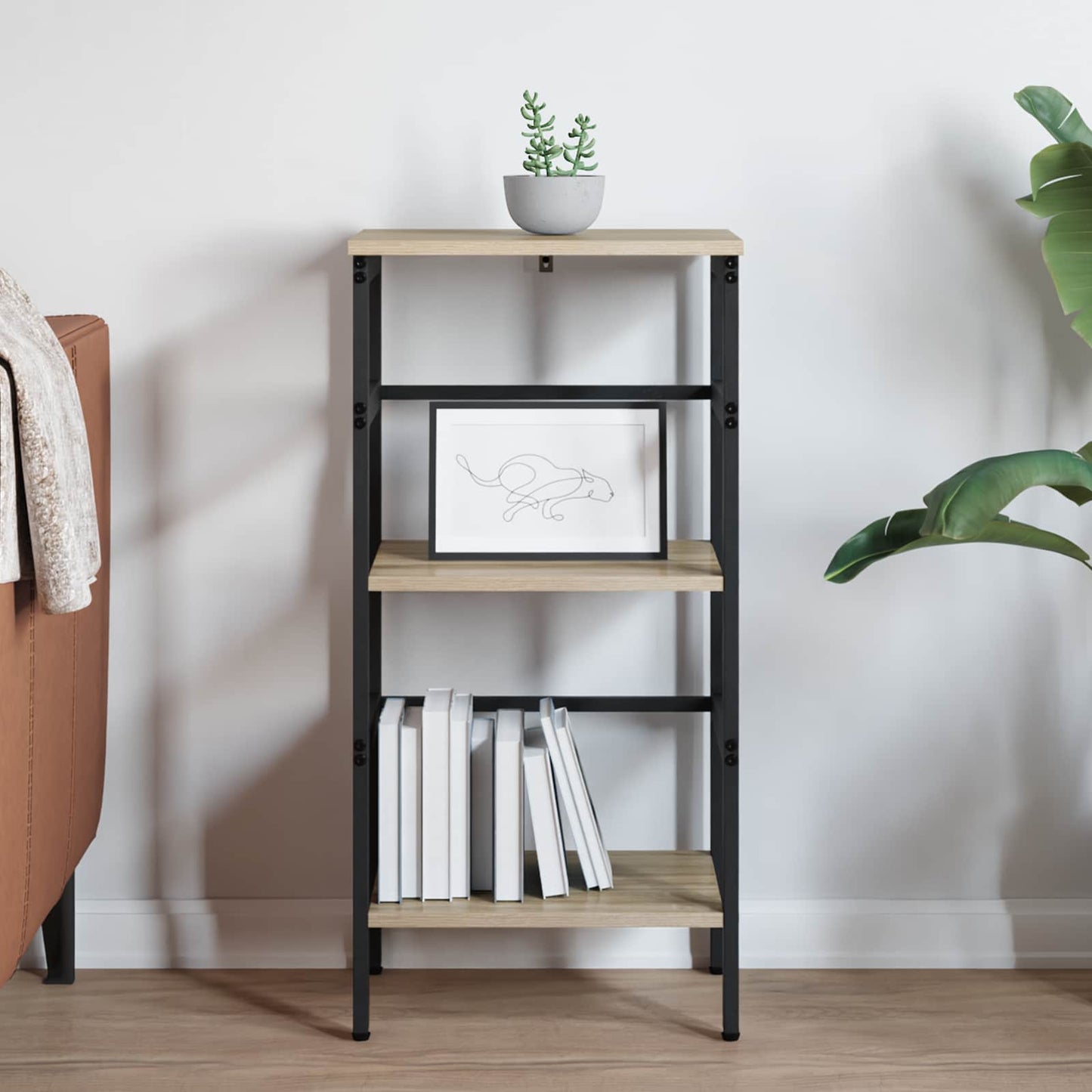 vidaXL Ράφι Βιβλίων Δρύς Sonoma 40 x 29,5 x 81 εκ Επεξεργασμένο ξύλο