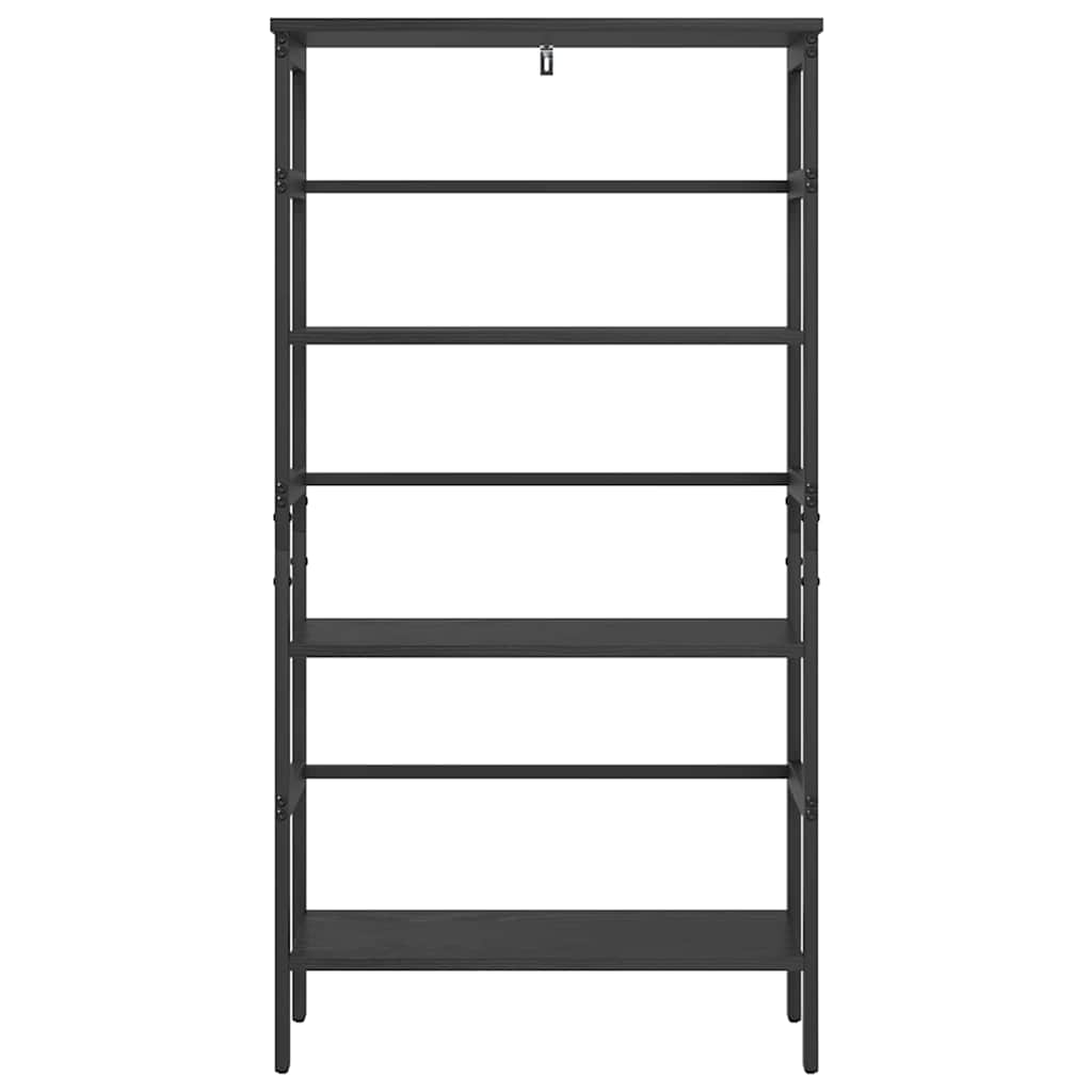 vidaXL Ράφι Βιβλίων Μαύρη Οξυά 60 x 29,5 x 115 εκ Επεξεργασμένο ξύλο