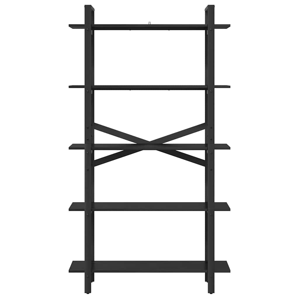 vidaXL Ράφι Βιβλίων Μαύρη Οξυά 100 x 33,5 x 178 εκ Επεξεργασμένο ξύλο