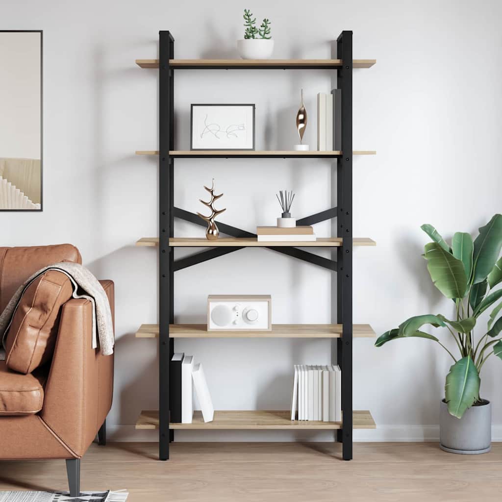 vidaXL Ράφι Βιβλίων Δρύς Sonoma 100 x 33,5 x 178 εκ Επεξεργασμένο ξύλο