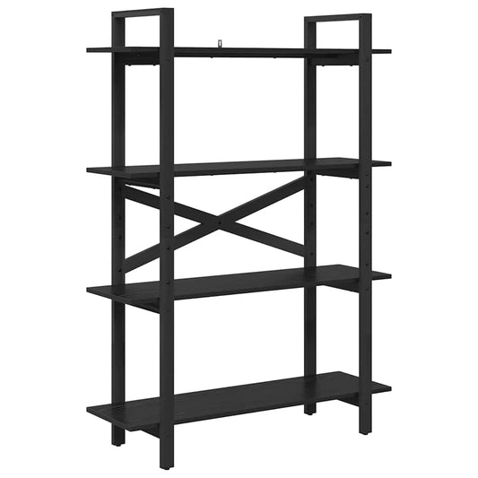 vidaXL Ράφι Βιβλίων Μαύρη Οξυά 100 x 33,5 x 140 εκ Επεξεργασμένο ξύλο