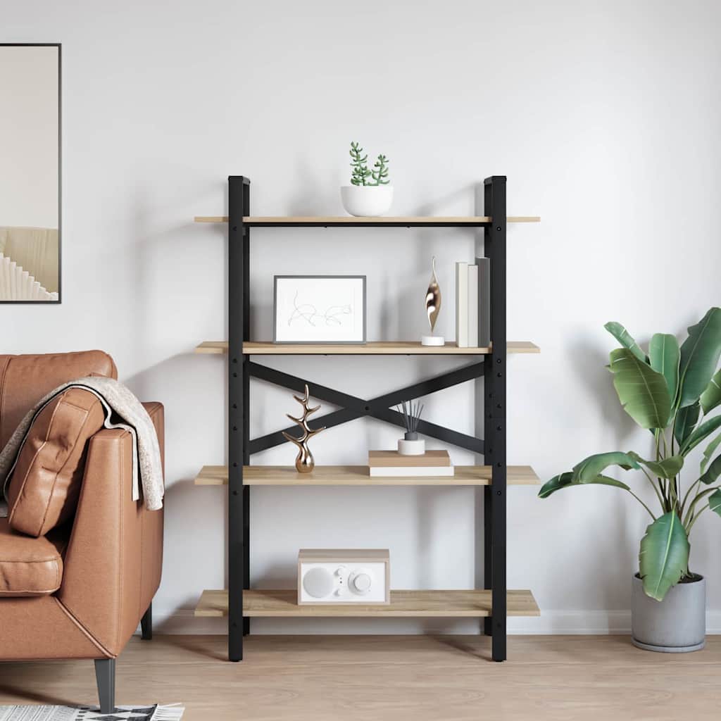 vidaXL Ράφι Βιβλίων Δρύς Sonoma 100 x 33,5 x 140 εκ Επεξεργασμένο ξύλο