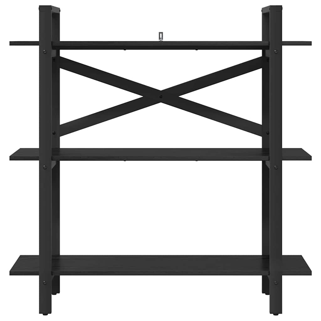 vidaXL Ράφι Βιβλίων Μαύρη Οξυά 100 x 33,5 x 102 εκ Επεξεργασμένο ξύλο