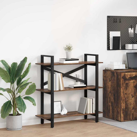 vidaXL Ράφι Βιβλίων Καπνιστό Δρύς 100 x 33,5 x 102 εκ