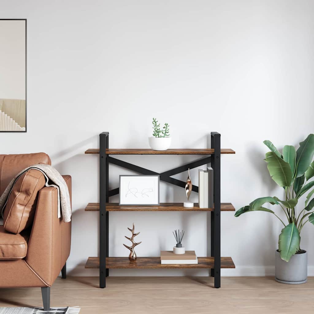 vidaXL Ράφι Βιβλίων Καπνιστό Δρύς 100 x 33,5 x 102 εκ