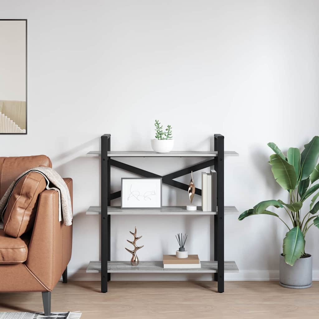 vidaXL Ράφι Βιβλίων Γκρίζο Σονομα 100 x 33,5 x 102 εκ