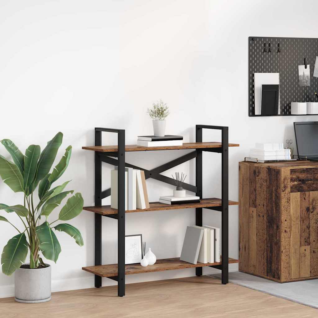 vidaXL Ράφι Βιβλίων Παλιό Ξύλο 100 x 33,5 x 102 εκ Επεξεργασμένο ξύλο