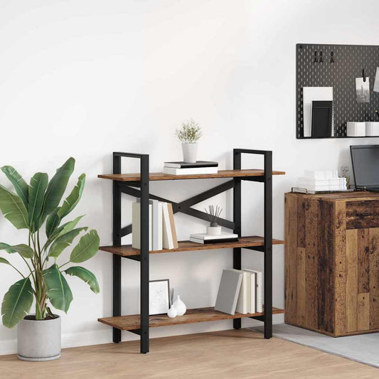 vidaXL Ράφι Βιβλίων Παλιό Ξύλο 100 x 33,5 x 102 εκ Επεξεργασμένο ξύλο