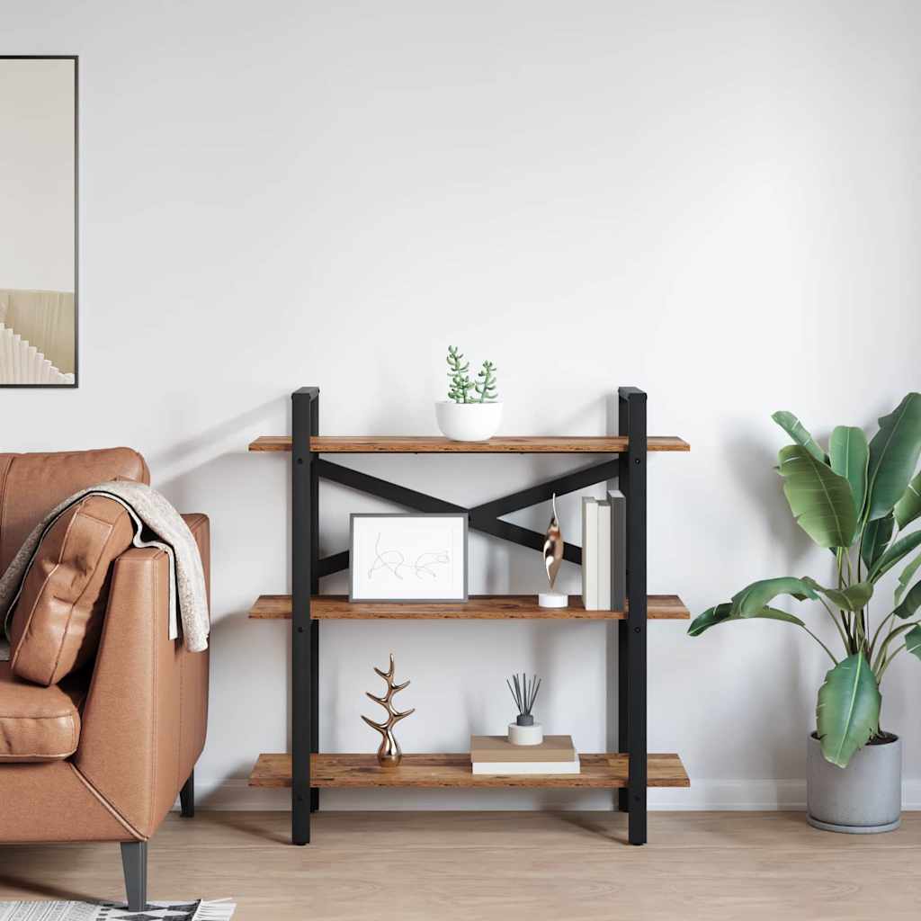 vidaXL Ράφι Βιβλίων Παλιό Ξύλο 100 x 33,5 x 102 εκ Επεξεργασμένο ξύλο