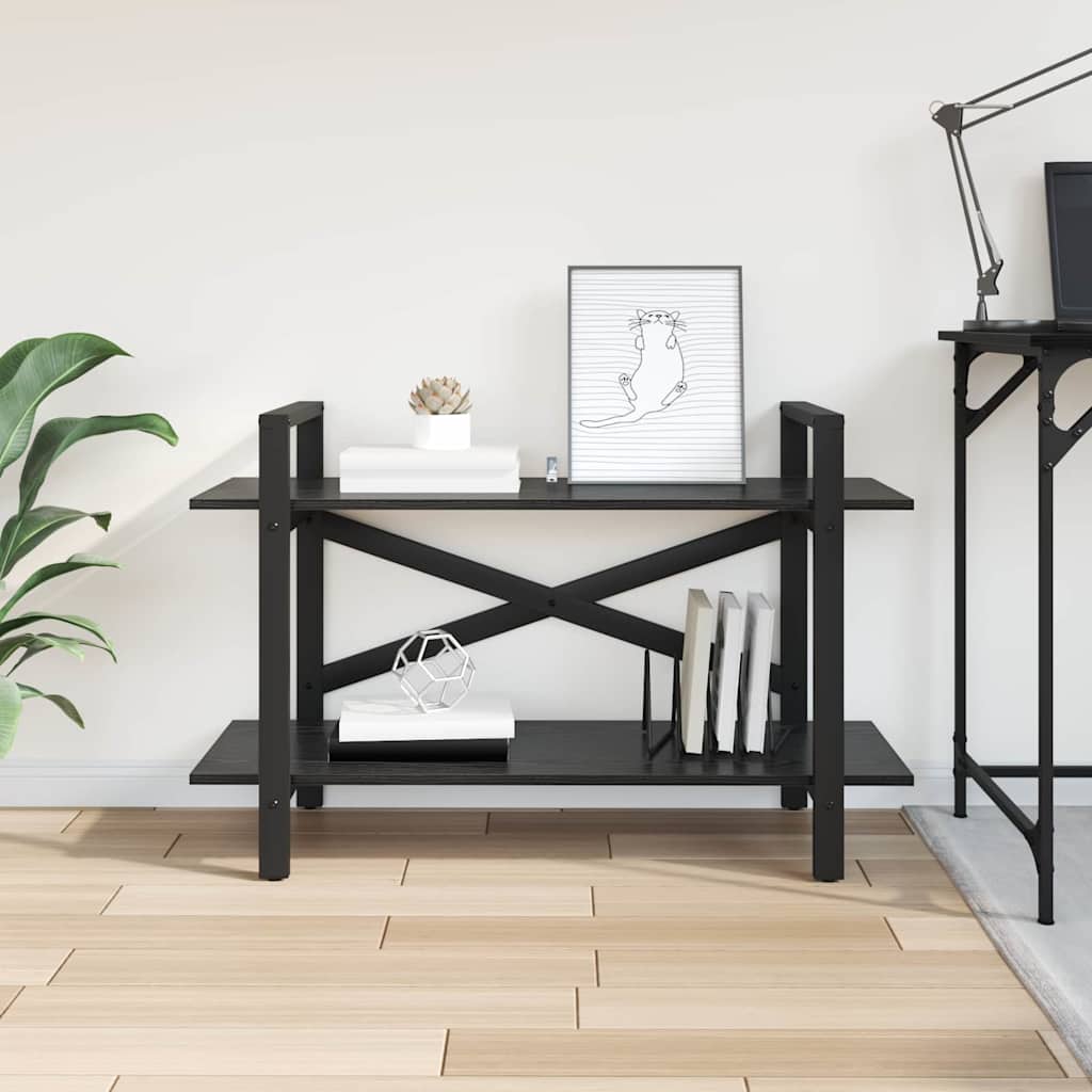 vidaXL Ράφι Βιβλίων Μαύρη Οξυά 100 x 33,5 x 64 εκ Επεξεργασμένο ξύλο