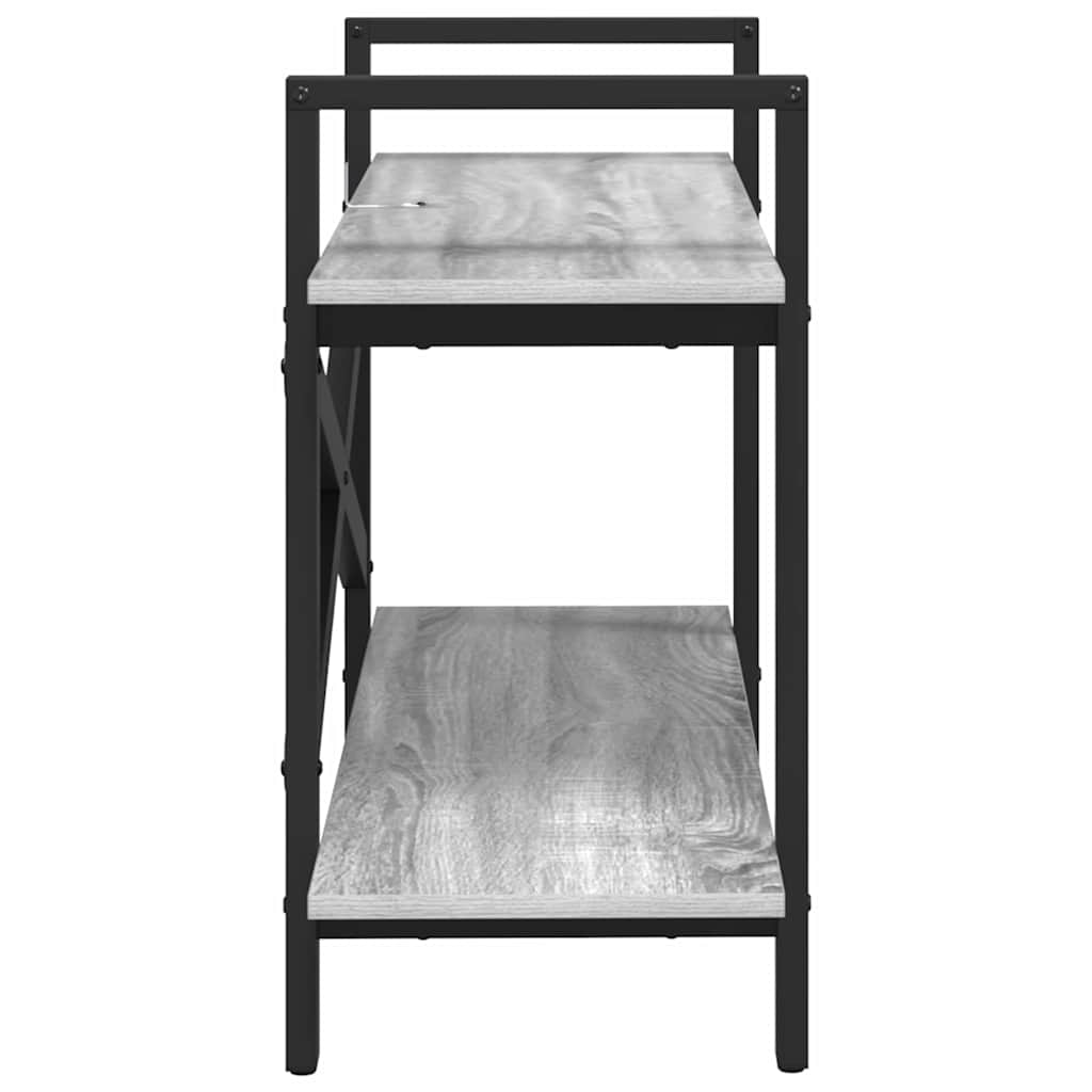 vidaXL Ράφι Βιβλίων Γκρίζο Σονομα 100 x 33,5 x 64 εκ