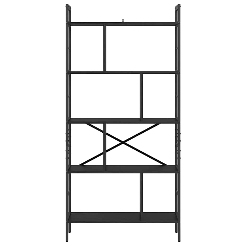vidaXL Ράφι Βιβλίων Μαύρη Οξυά 75 x 30 x 156 εκ. Επεξεργασμένο ξύλο