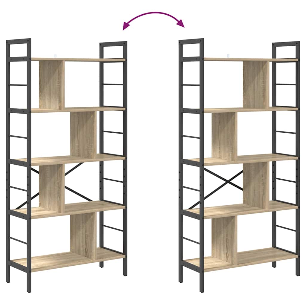 vidaXL Ράφι Βιβλίων Δρύς Sonoma 75 x 30 x 156 εκ. Επεξεργασμένο ξύλο
