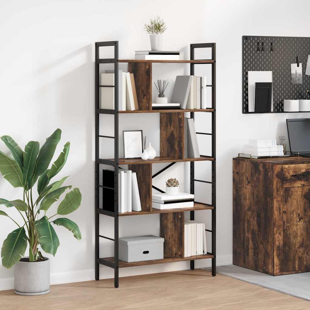 vidaXL Ράφι Βιβλίων Καπνιστό Δρύς 75 x 30 x 156 εκ. Επεξεργασμένο ξύλο