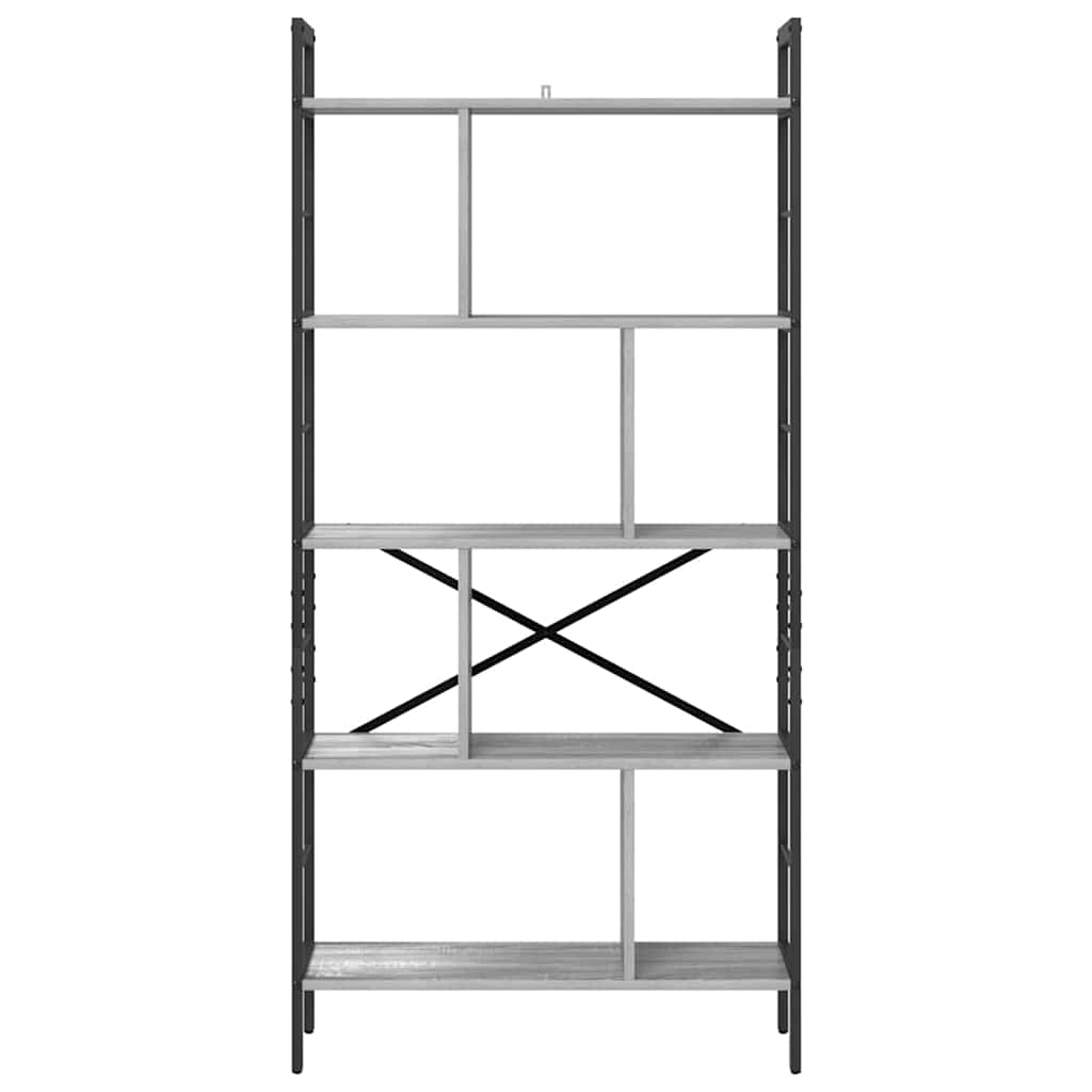 vidaXL Ράφι Βιβλίων Γκρίζο Σονομα 75 x 30 x 156 εκ. Επεξεργασμένο ξύλο