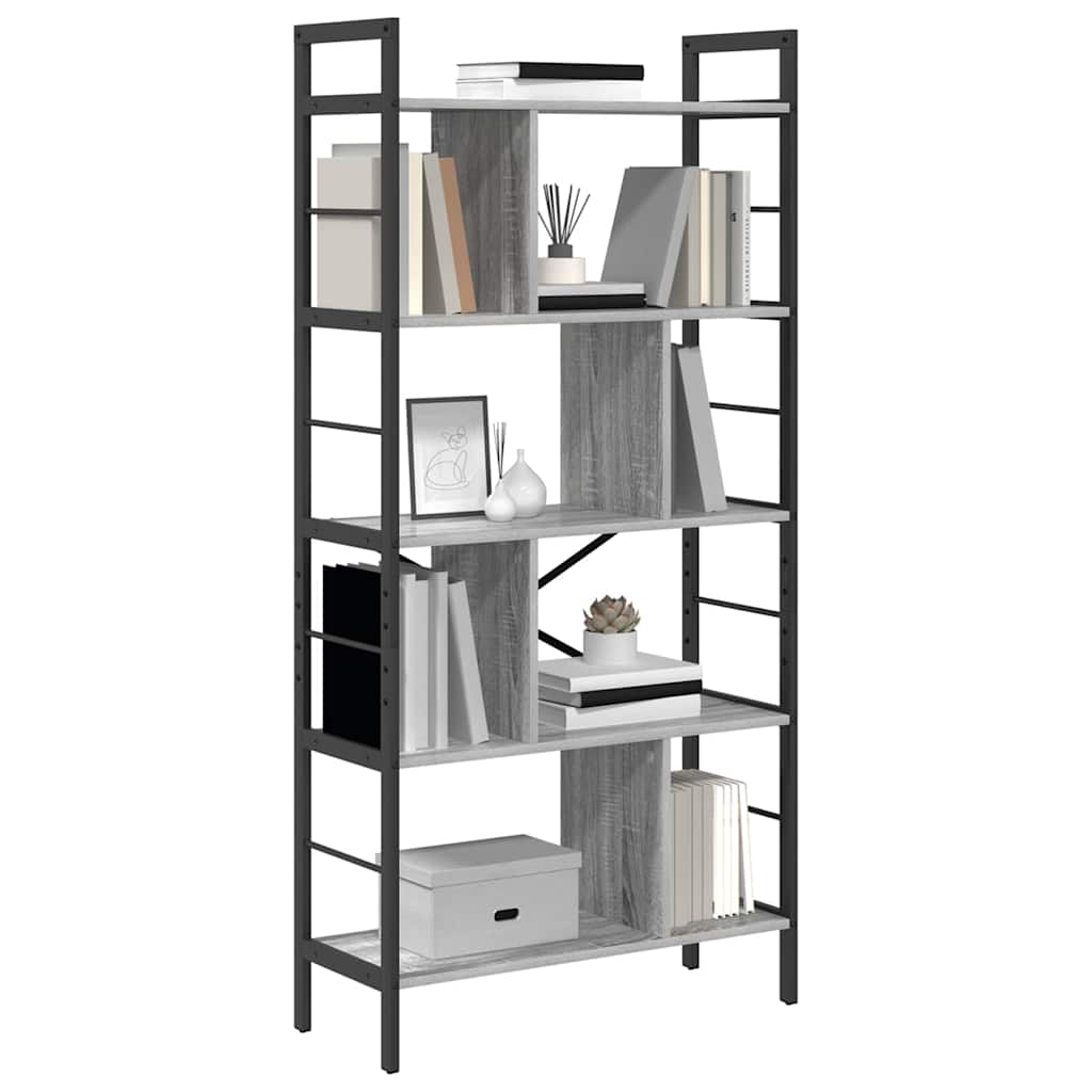 vidaXL Ράφι Βιβλίων Γκρίζο Σονομα 75 x 30 x 156 εκ. Επεξεργασμένο ξύλο