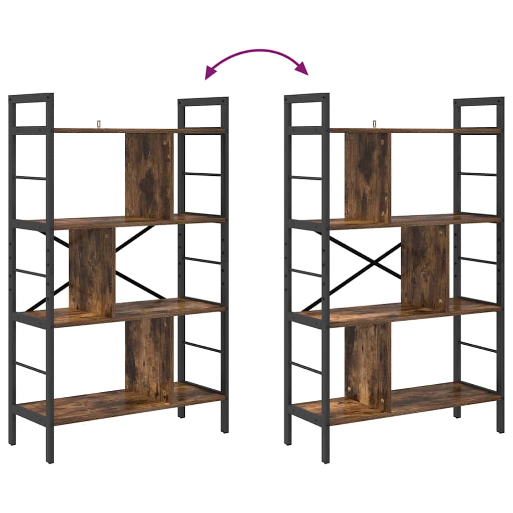 vidaXL Ράφι Βιβλίων Καπνιστό Δρύς 75 x 30 x 123,5 εκ.