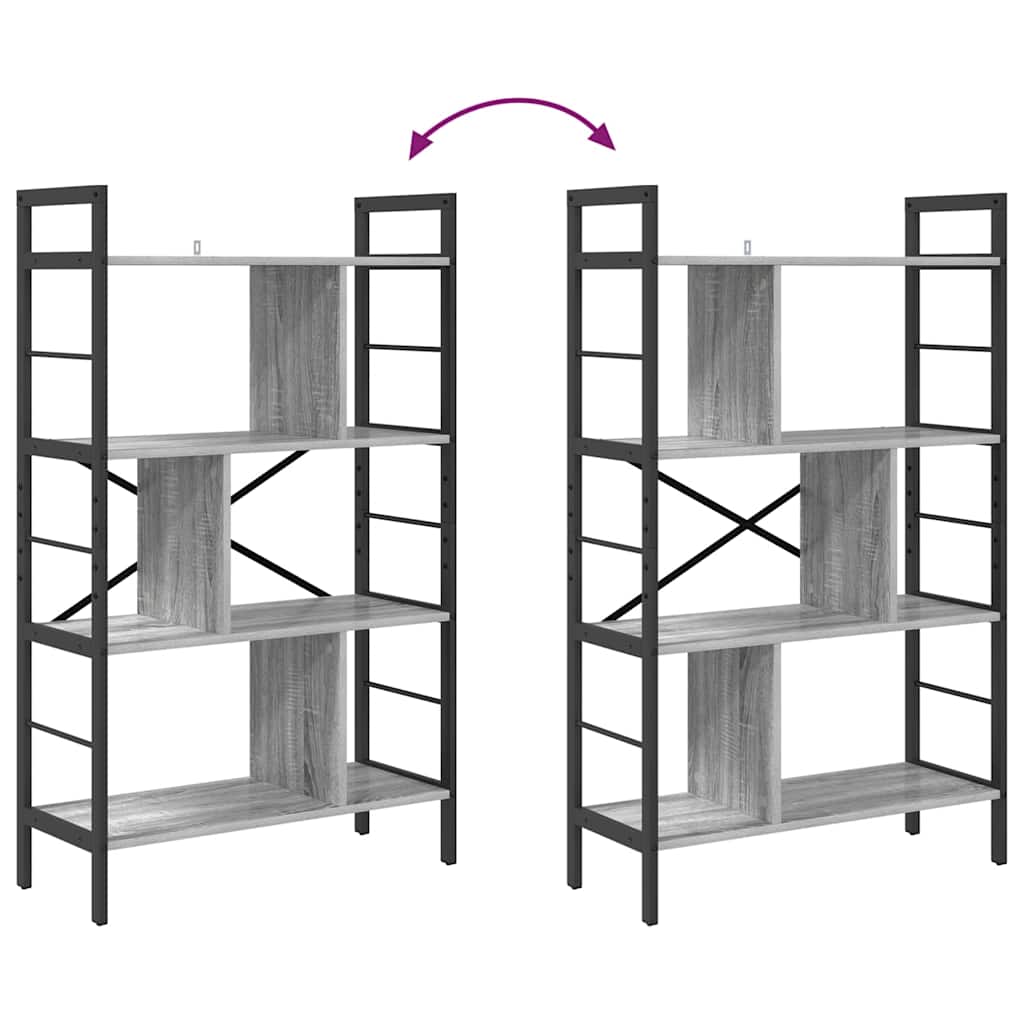 vidaXL Ράφι Βιβλίων Γκρίζο Σονομα 75 x 30 x 123,5 εκ.